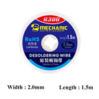 5pcs/lot MECHANIC Desoldering Braid 1.0/1.5/2.0/2.5/3.0/3.5/4.0mm 1.5M Length Welding Solder Remover Wick Wire BGA Repair Tools
