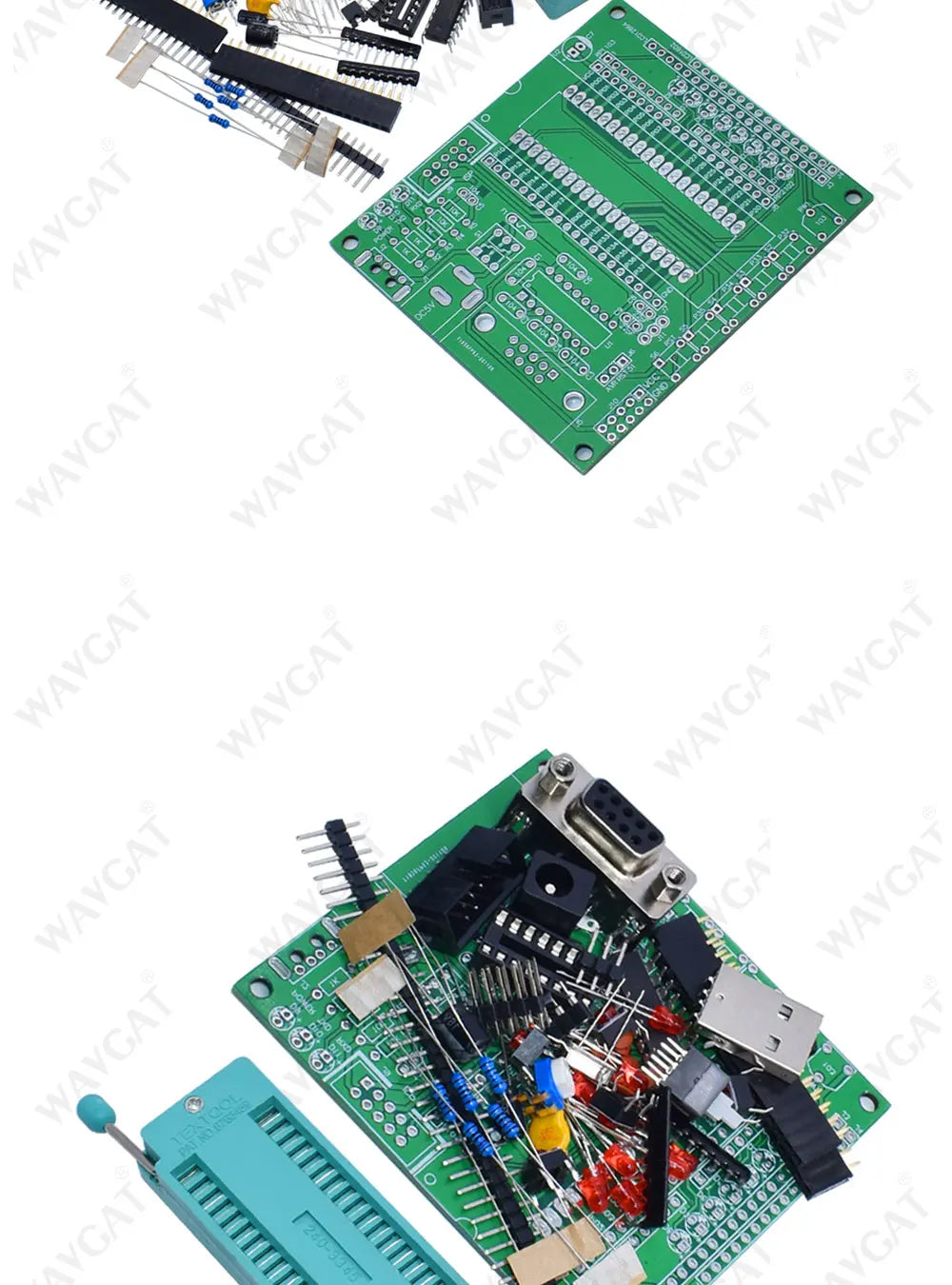 WAVGAT DIY learning board kit suit the parts 51/AVR microcontroller development board learning board STC89C52