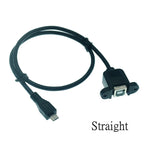 New USB 2.0 B female socket scanner printer panel mounted to USB Mini Micro B 5-pin 90 degree male cable best quality 30cm 50cm