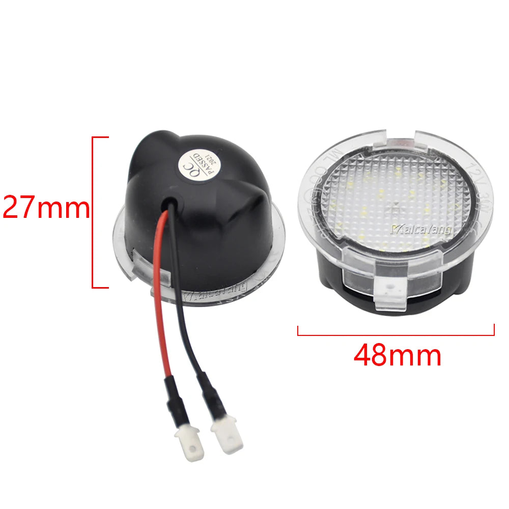 2Pcs Canbus No Error LED Side Mirror Puddle Lights For Ford F150 Mondeo Mk5 Mustang Edge Explorer Expedition Flex 6000K White