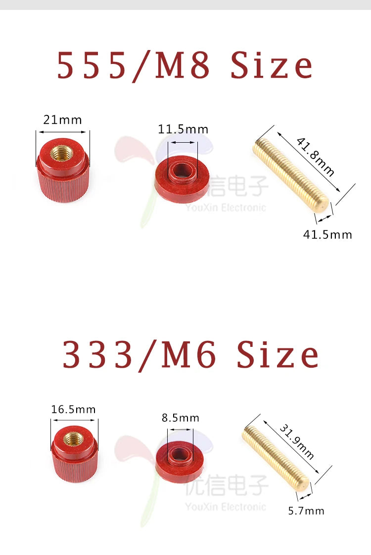 2pcs/1pc 6MM 8MM Full Copper Posts Brass Terminal Blocks Power Supply Terminals M6 M8 Welding Machine Inverter Post Connector