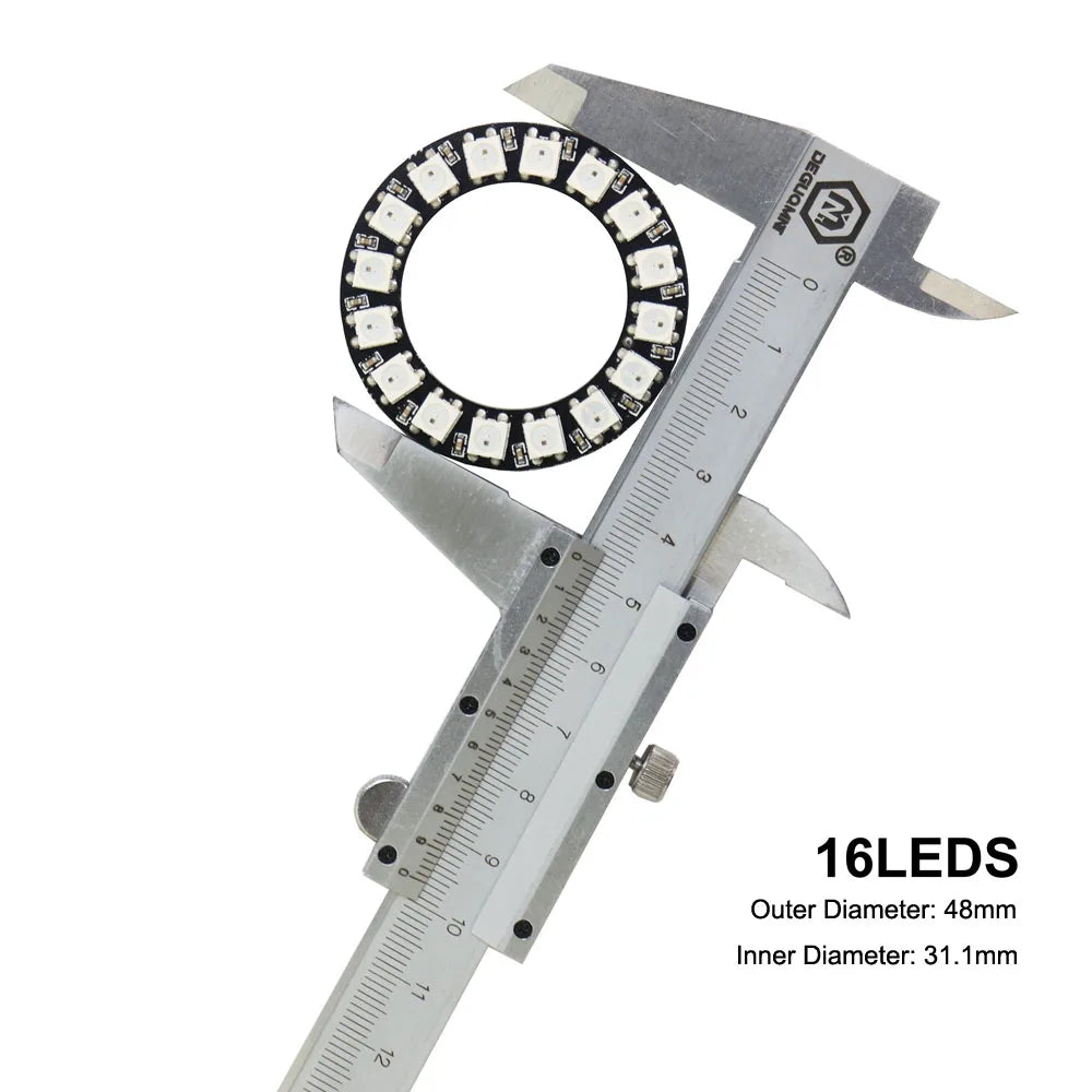 WS2812B 8/16/24/35/45LEDs Pixel Ring SP110E Controller USB Kit RGB Ring Individul AddressabIe WS2812 IC BuiIt-in Lights DC5V