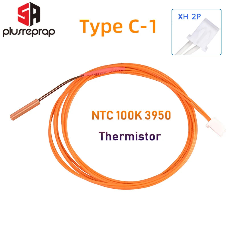 NTC 100K ohm B3950 Thermistor 3x15mm Cartridge Sensor High Temperature for 3D V6 Upgraded Heater Block 3D Printer