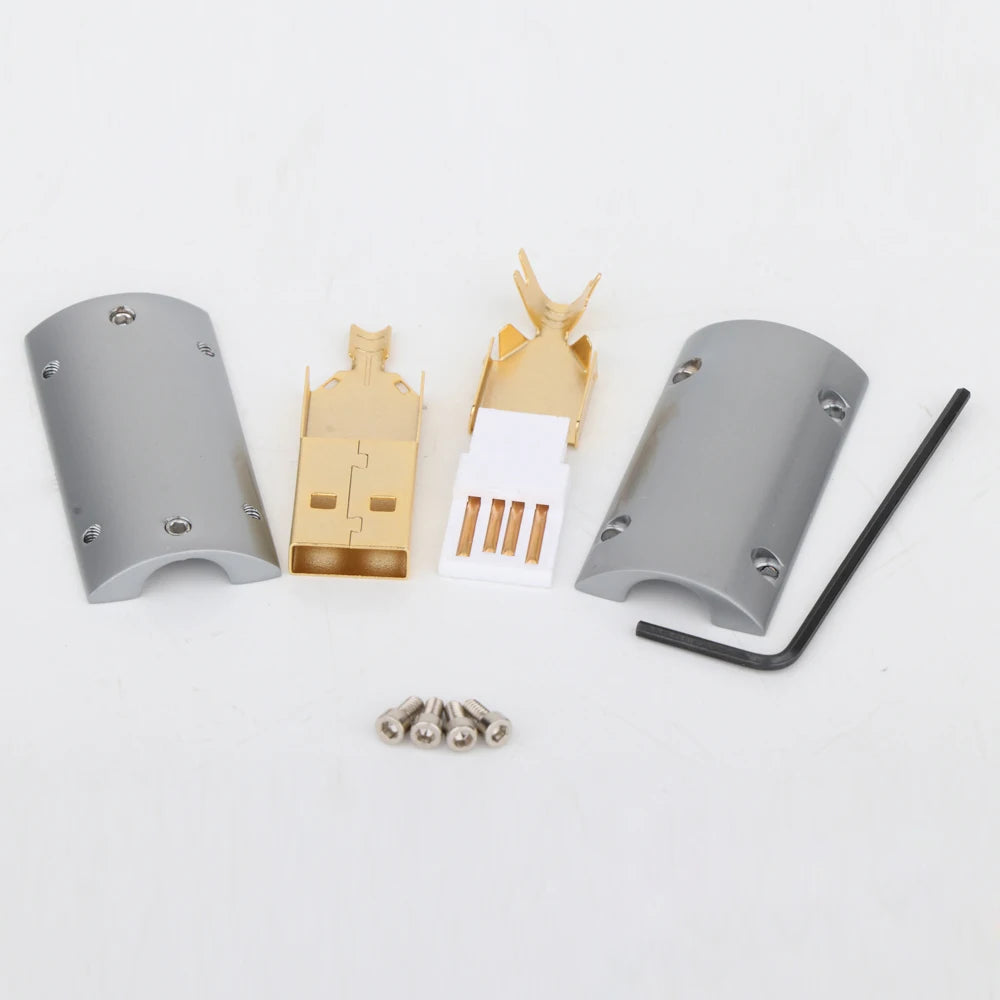 Monosaudio A50G B50G 24K Gold Plated USB2.0 Plug USB A/B Connector  DIY USB Cable for Ipad Laptop