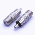 5pcs/lot BNC male To F female Imperial RCA AV Connector Adaptor for CCTV Security Camera Surveillance Video Jack plug Silver