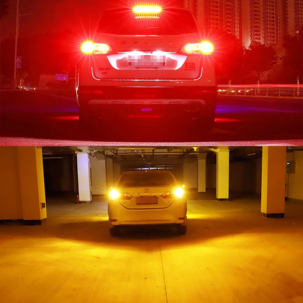 2X P21W led 1156 T20 W21/5W 7443 P21/5W 1800LM W21W Car Bulb 7440 BA15S BAY15D PY21W Auto DRL Light White 1157 LED Brake Light