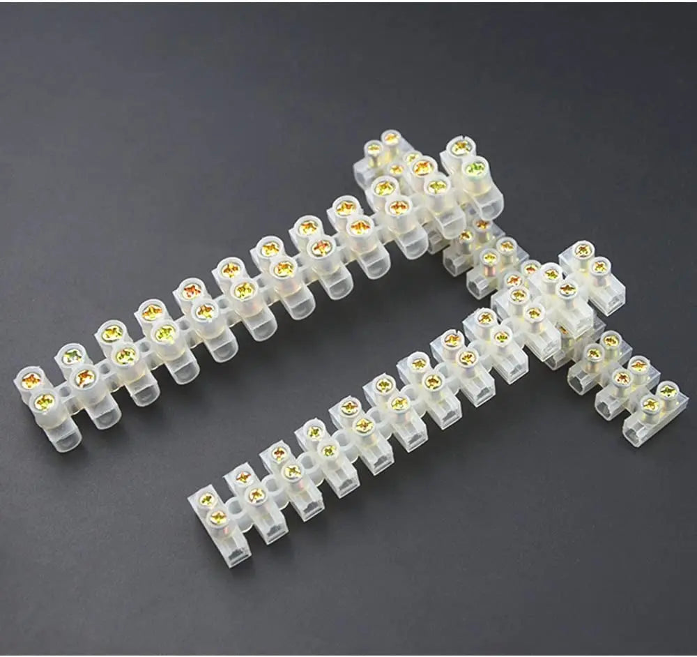 1pcs U H Type 12 Position Plastic Barrier Terminal Strip Block Barrier Screw Block Connection Strips for Electrical Wiring 3A10A