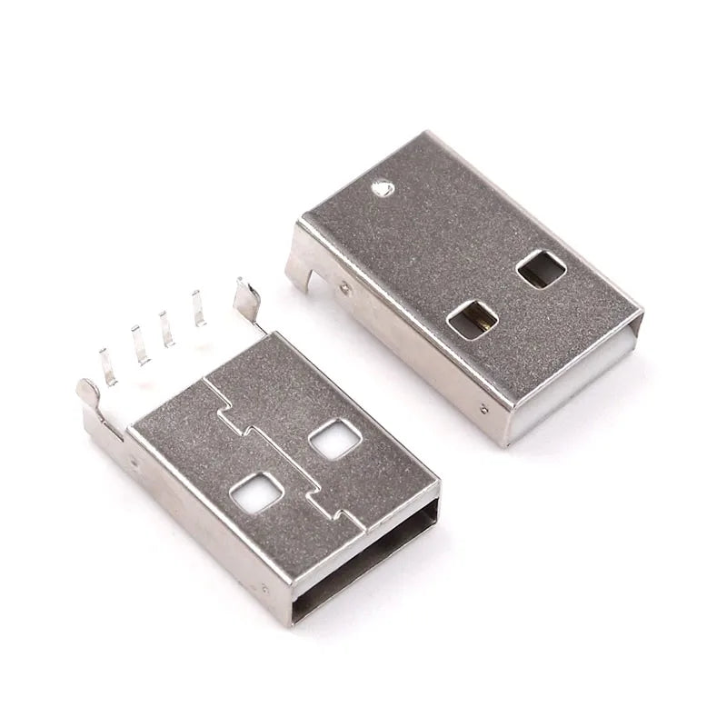 10Pcs USB 2.0 Male A Type USB PCB Connector Plug 90 degree Male USB Connectors 4Pins DIP