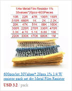 50pcs/lot 3296W Series 500R 1K 2K 5K 10K 20K 50K 100K 200K 1M Multi-turn Potentiometer 10K Variable Resistors with Box Set