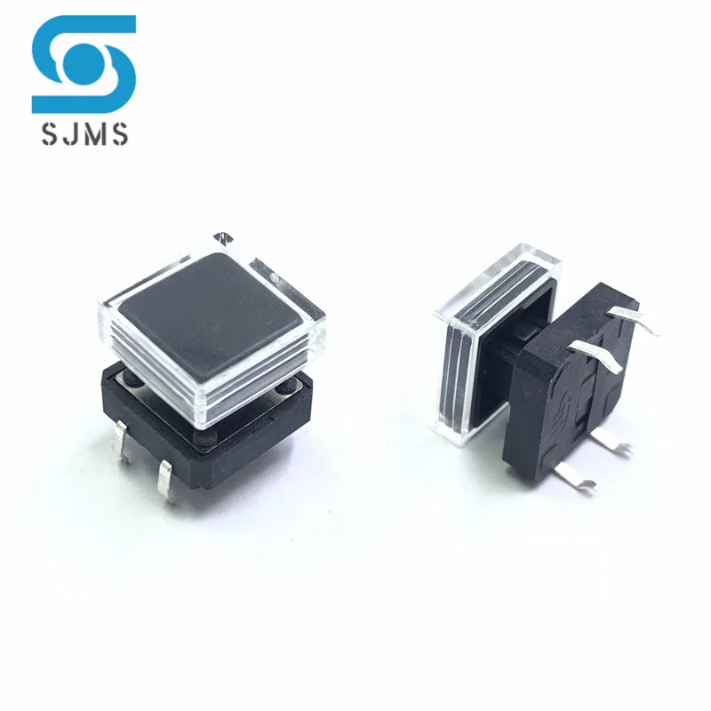 10pcs B3F Tactile Push Button Switch +A14 Color Hat 10pcs + Transparent Cap 10pcs Momentary Tact Touch Micro Switch 12*12*7.3mm