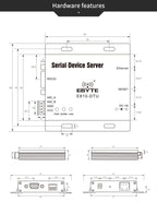 E810-DTU-V2.0 RS485 RS232 to Ethernet RJ45 Serial Port Server Wireless Transceiver Modem Full Duplex Module