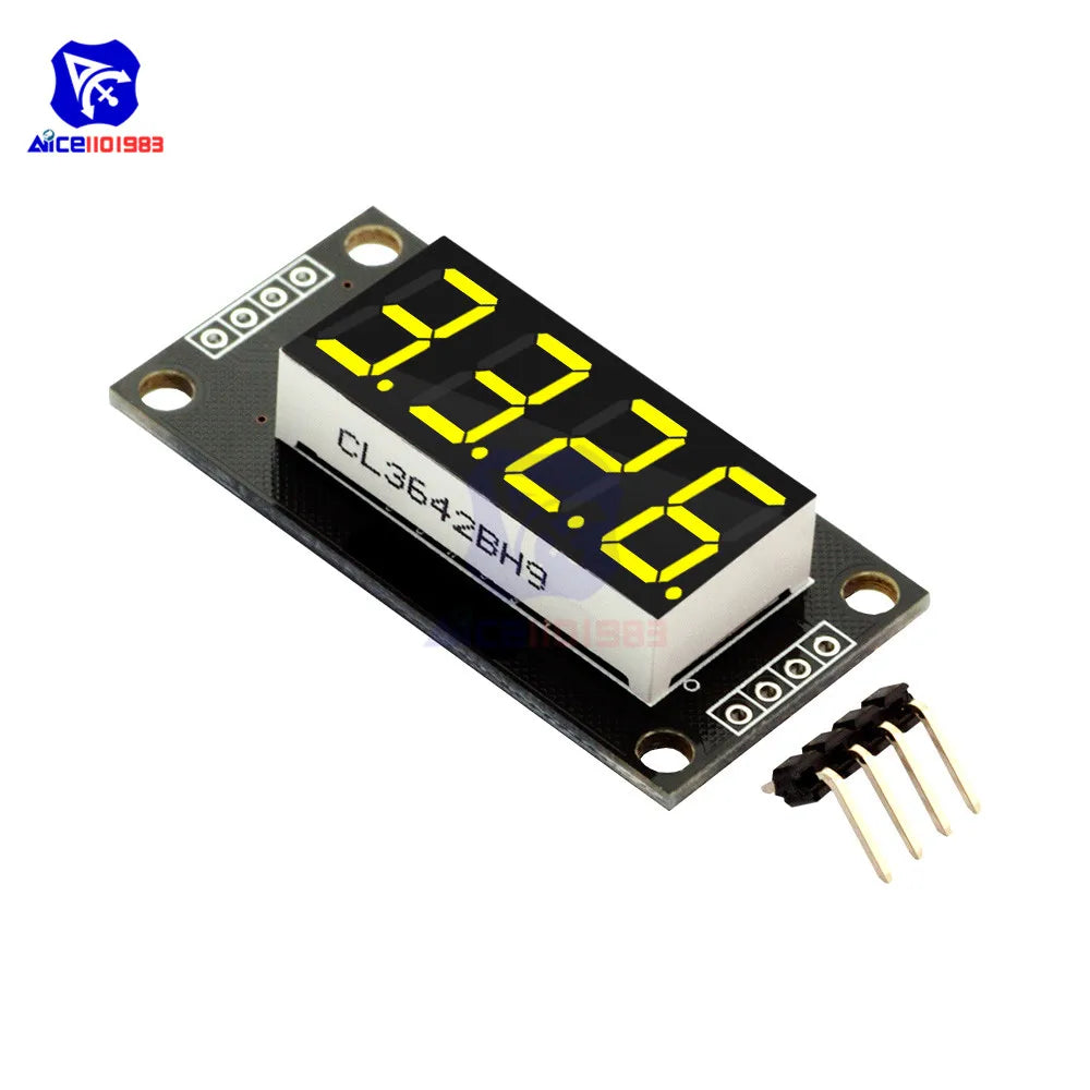 TM1637 0.36" 4 Bit LED Digital Tube Display 7 Segments Red Green Blue Yellow White LED Module Board with Pin for Arduino