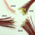10PCS SMD Lamp Wired Led 0402 0603 0805 1206 Pre-soldered Micro Litz Wired Chip 20cm 3V Railway Model Scenes