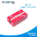 10pcs Slide Type DIP Switch Module 1 2 3 4 5 6 7 8 PIN 2.54mm Position Way DIP Red Pitch Red Snap Switch Dial Switch