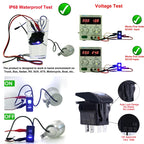 5pin Car Switch Boat Truck Light Toggle Switch Waterproof 24V Bar Style Blue Toggle Rocker Reverse Rear Light Switch 12V
