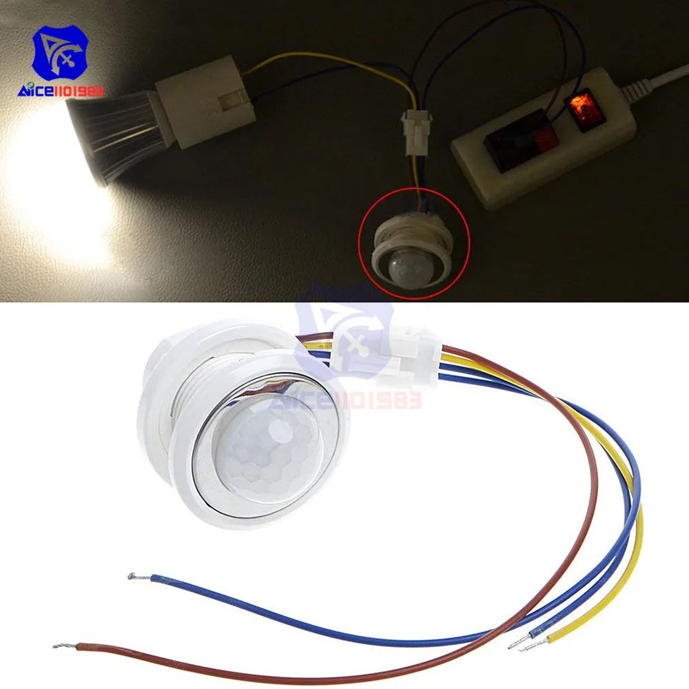 diymore AC 85 -265V Adjustable Time Delay 40mm LED PIR Detector Infrared Motion Sensor Switch
