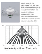 New Reed Switch Signal Switch Silent Dry Contact 12V-24V Ceiling Mini Embedded Infrared Human Body Motion Sensor Switch