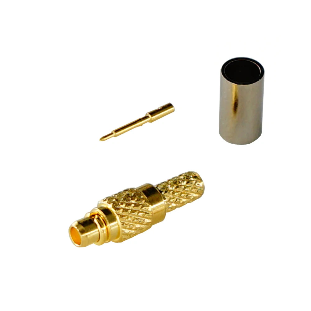 10pcs Brass MMCX Male Plug Connector for RG316 RG174 LMR100 RF Cable Crimp