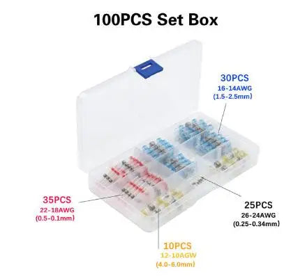 Solder Seal Wire Connectors - Heat Shrink Solder Butt Connectors - Solder Connector Kit - Automotive Insulated Waterproof