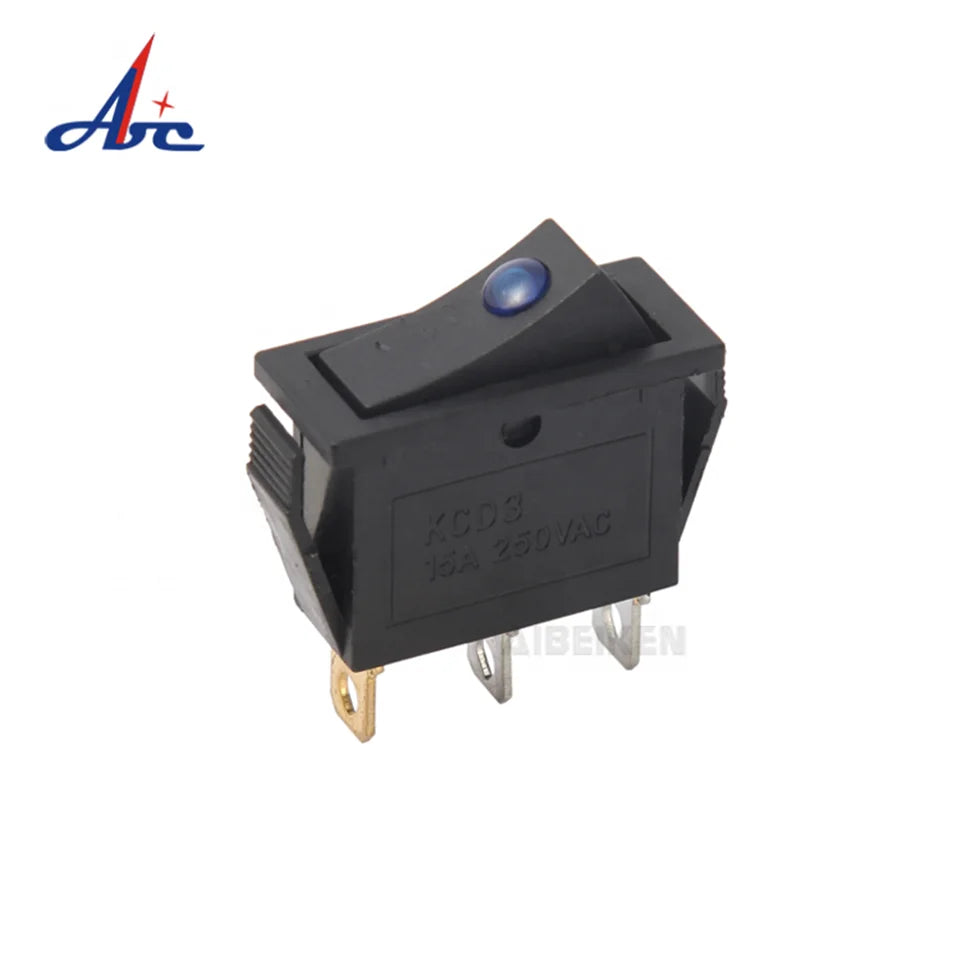 ABILKEEN 100PCS/Lot KCD2-2101N KCD2 Rocker Toggle Switch ON-OFF Latching Rocker Switch Dual Port Push Button AC250V 15A