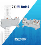 10Pcs PT1.5-TW PT 1.5-TW Push-In Twin 3-Conductor Feed-Through Strip Wire Electrical Connector Din Rail Terminal Block PT 1.5TW