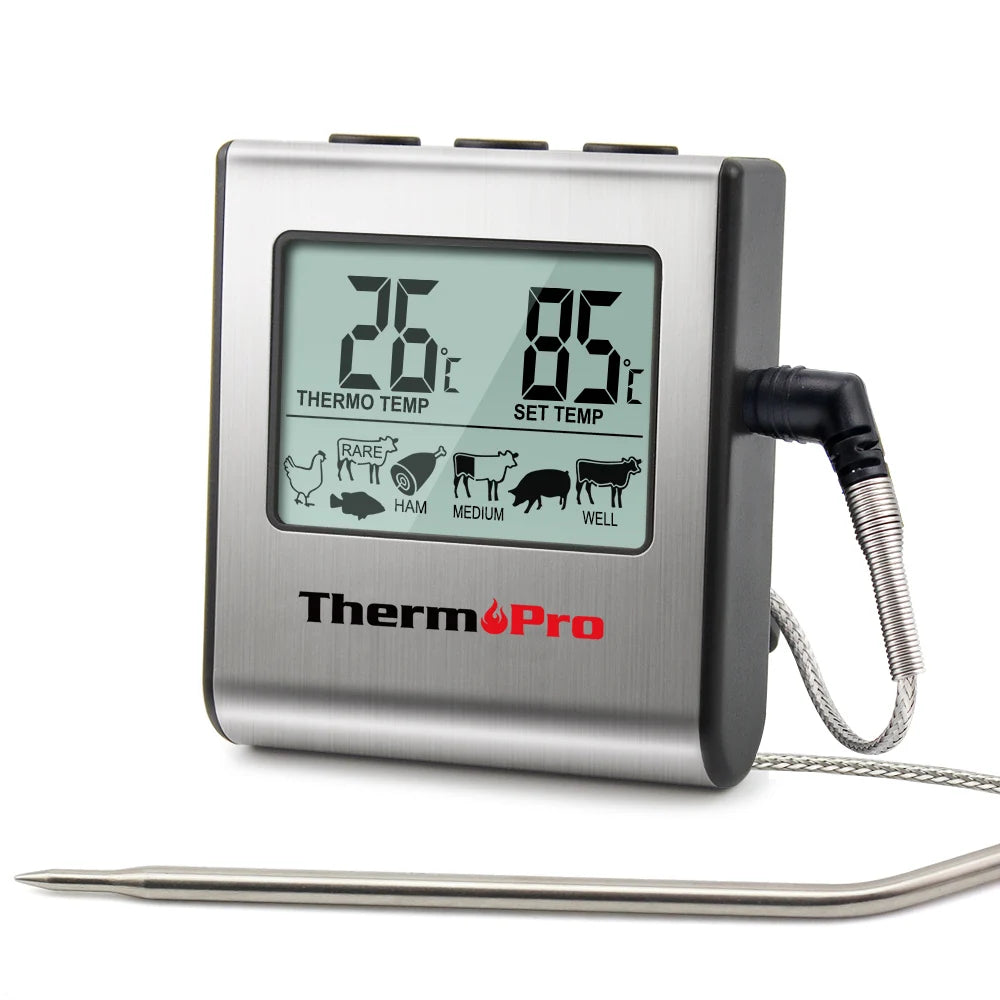 ThermoPro TP-16 Digital Thermometer For Oven Smoker Candy Liquid Kitchen Cooking Grilling Meat BBQ Thermometer and Timer