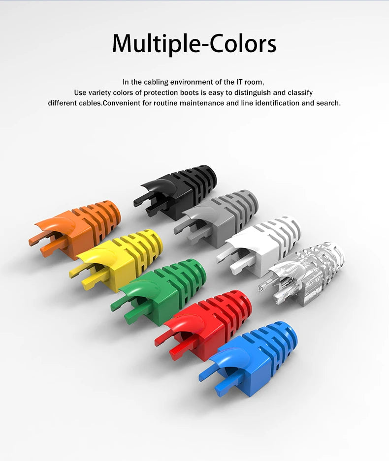 (50pcs/pack) Network RJ45 Cable Boots Plastic Protective Sleeve Strain Relief For Cat5e Cat6 Modular Plug Protection