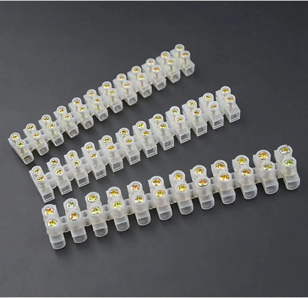 1pcs U H Type 12 Position Plastic Barrier Terminal Strip Block Barrier Screw Block Connection Strips for Electrical Wiring 3A10A