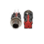 2Pcs 1/4Inch 6.35mm Connector 6.3mm 3 Pin Audio Stereo/Mono Phone Female Jack Headphone Socket Thread Lock Panel Mount Connector