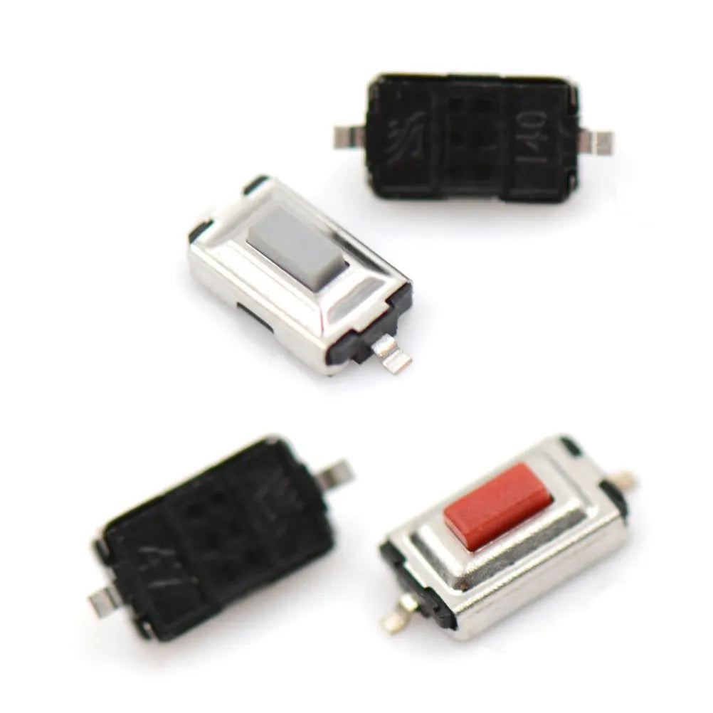 20Pcs 3*6*2.5mm 2Pin SMD Red/White Push Button Switch Microswitch Tact Switch 3X6X2.5 Car Remote Control Key Button Switch