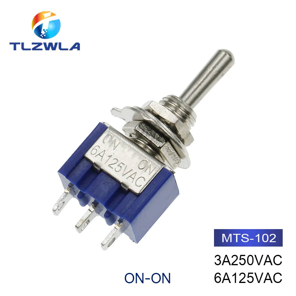 100PCS Toggle Switch SPDT DPDT Rocker Switch MTS 5A 6A 125V Self-Reset Switch 3A 250 AC 3 6PIN ON-ON ON-OFF-ON Starting Switch