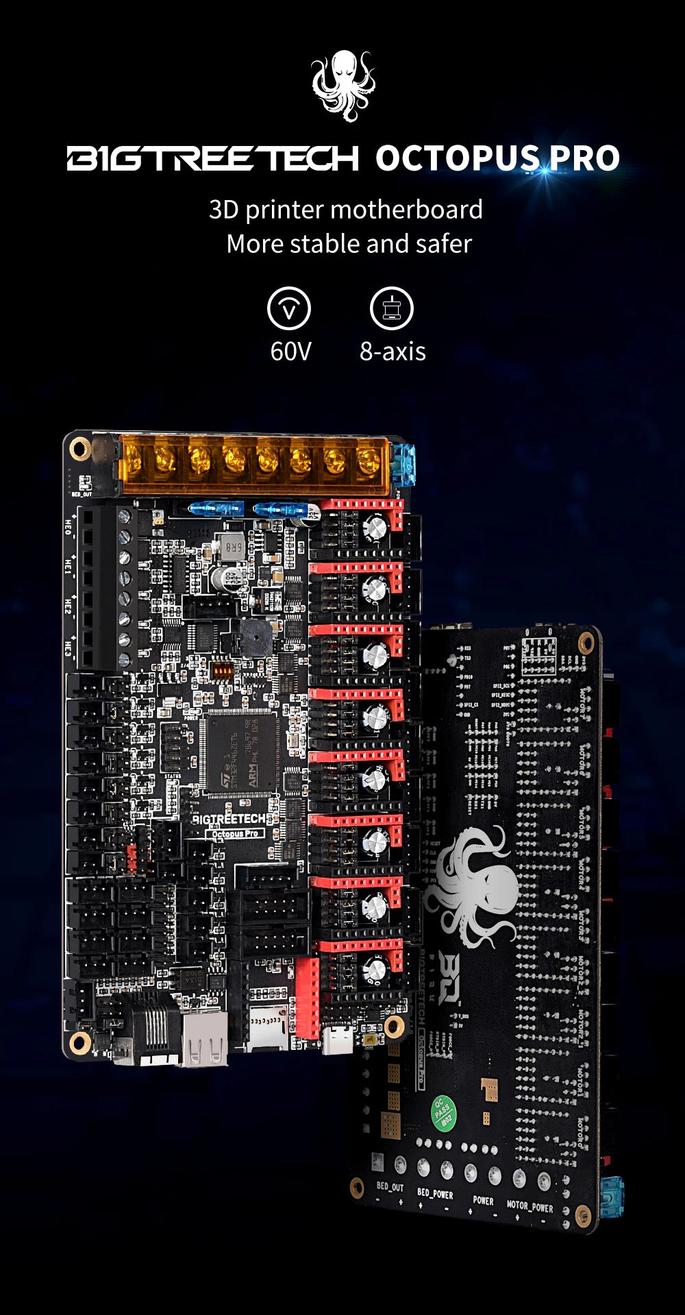 BIGTREETECH Octopus PRO V1.0/V1.1 Motherboard 32-Bit Control Board Upgrade Octopus TMC5160T TMC2208 VS Ender3 V2 For CR10
