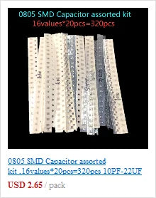 50pcs/lot 3296W Series 500R 1K 2K 5K 10K 20K 50K 100K 200K 1M Multi-turn Potentiometer 10K Variable Resistors with Box Set