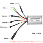 KT Brushless Controller 36V 48V Electric Bike 250W 350W Sine Wave Hall Sensor 15A 17A 6 Mosfet E-bike Scooter Controller Parts