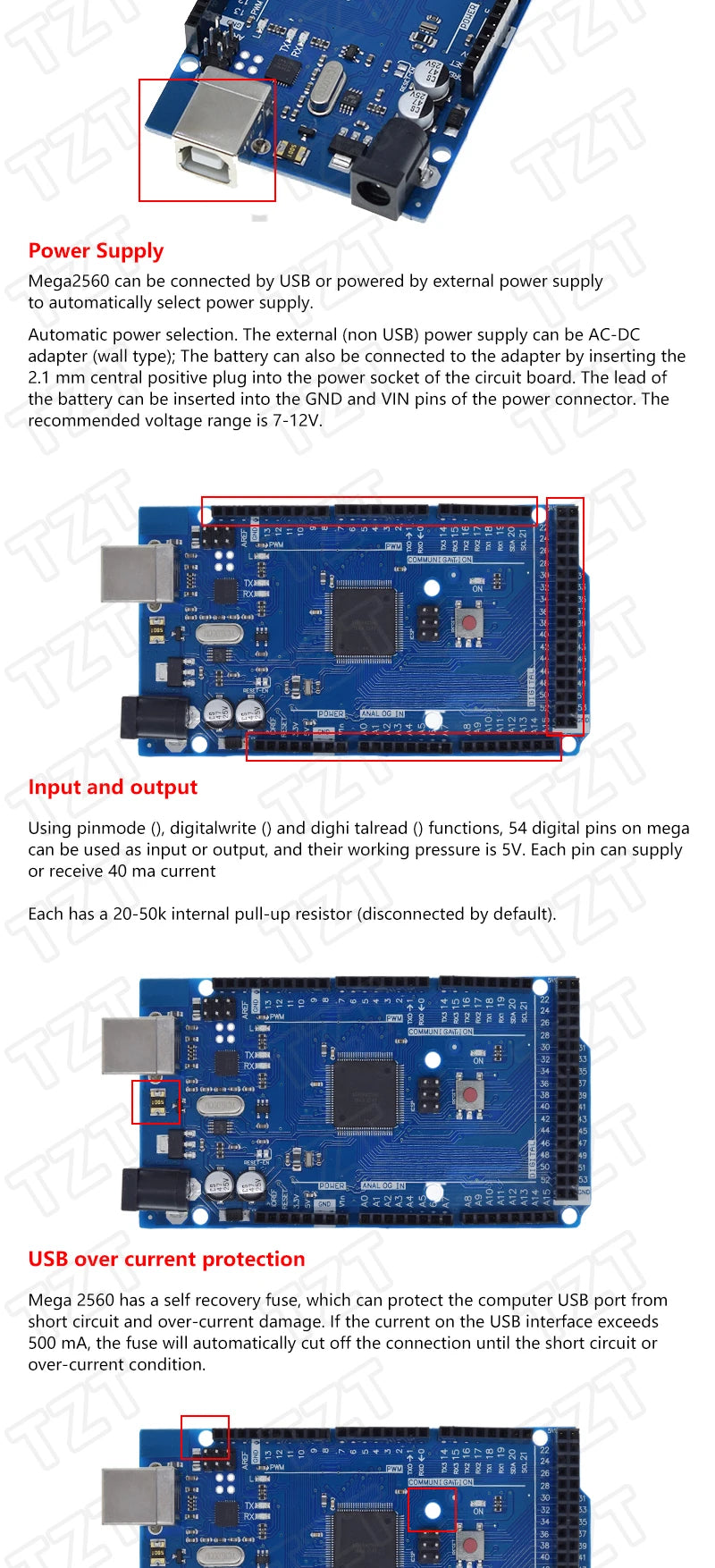 TZT Mega2560 ATMEGA16U2 / Pro Mini MEGA 2560 Mega+WiFi R3 ATmega2560 CH340G For Arduino Mega R3 Development Board ESP8266