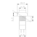 Round Push Button Switch, Self-Locking, Self-Recovery, 12mm, 3A 250V, AC, 2 Pin, PBS-11A, PBS-11B, 6Pcs