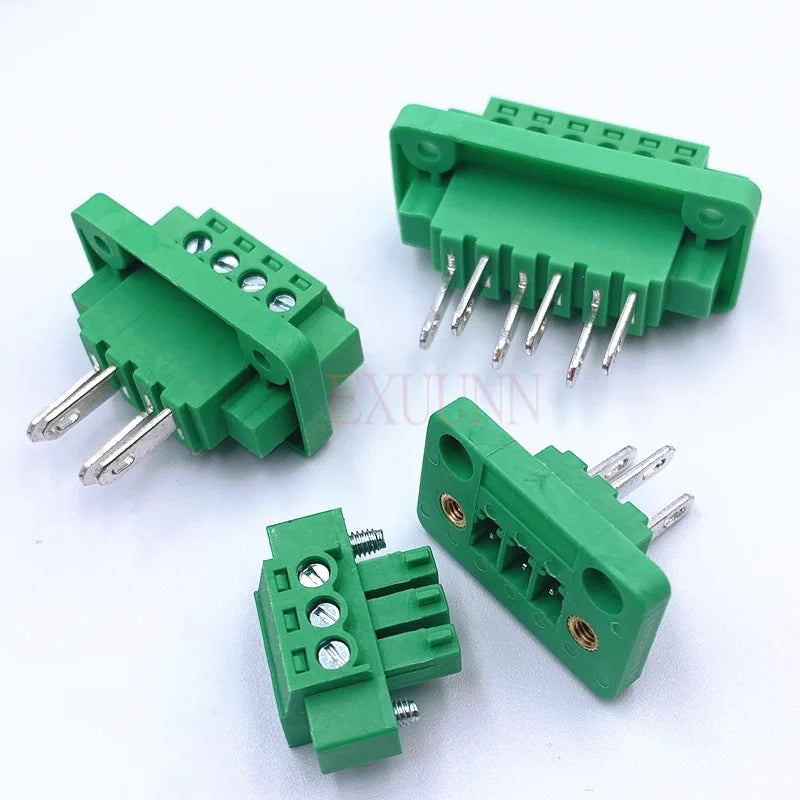 5Sets 3.81MM pitch Through wall plug in terminal blocks 15EDG 3.81 2/3/4/5/6/7/8/9/10/12pin Plug + Pin Header Socket set