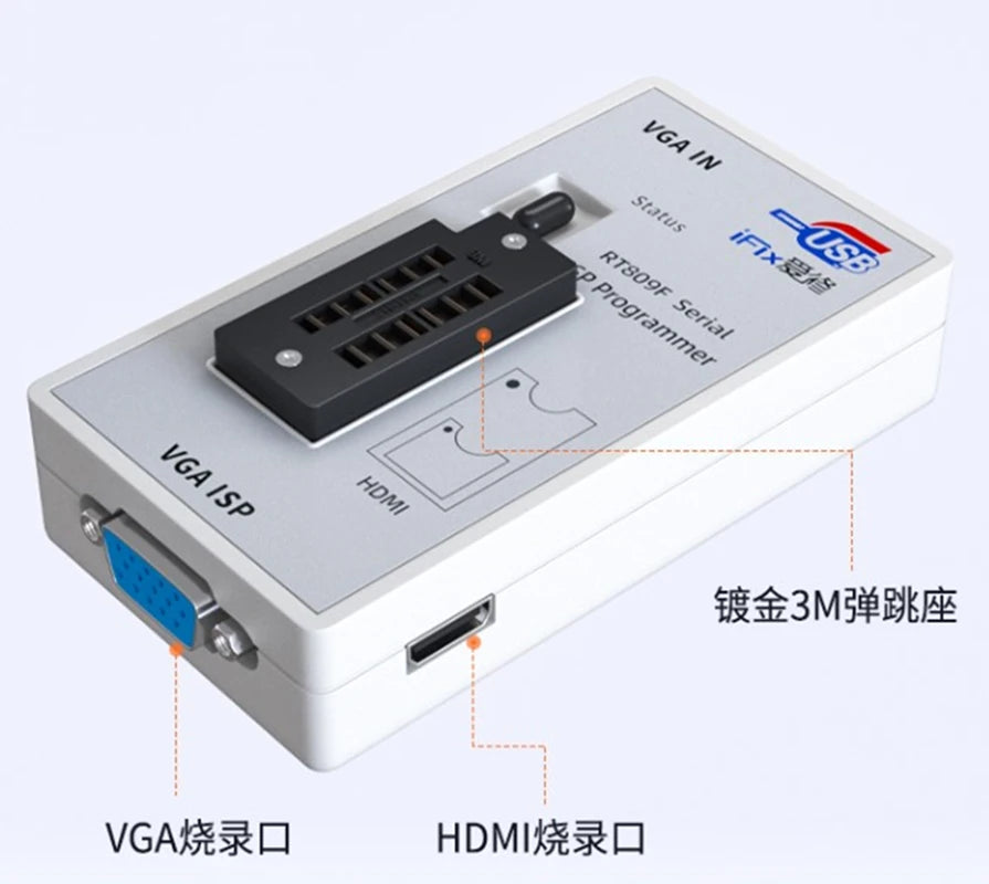 Original Newest RT809F ISP Programmer clip + 5 adapter socket for bios rt809 ICSP usb programmer universal nand tsop48