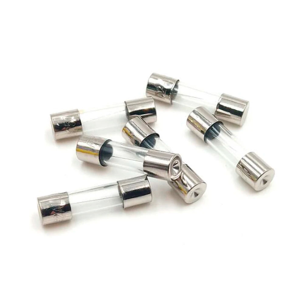 100Pcs Assorted Fast Blow 5x20mm Glass Tube Fuse Kit with Multiple Amp Ratings 0.2A-20A Quick Blow Fuses