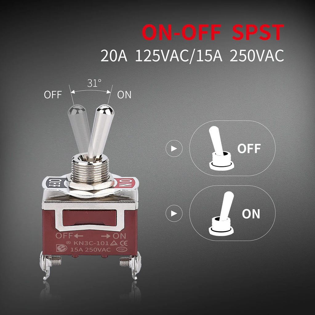 1PC 12V DC 30A 2 Pin SPST Toggle Switch Latching/Momentary On Off for Auto Car Marine Boat - Automotive Electrical Accessory