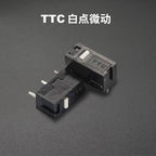 2pcs TTC Dustproof gold mouse micro switch 30 millions click lifetime Silver contact white dot Button Compatible D2FC-F-7N