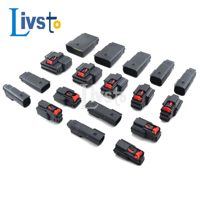 1 Set 2 3 4 6 8 12 16 20 2Pin Way Molex Car Waterproof Connector Tail Lamp Male Female Socket Plug 33471-0301 33472-0601