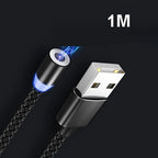 Magnetic Cable Micro USB Type C Magnetic Charge Charger Cable for Huawei Samsung Android Mobile Phone 1m 2m cable