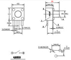 50pcs Micro Switch 4.5*4.5 Button Momentary Tactile Tact Push 3 Pin DIP Rgiht Angle 4.5x4.5x3.8/4.3/4.5/4.8/5/6/7/8 mm