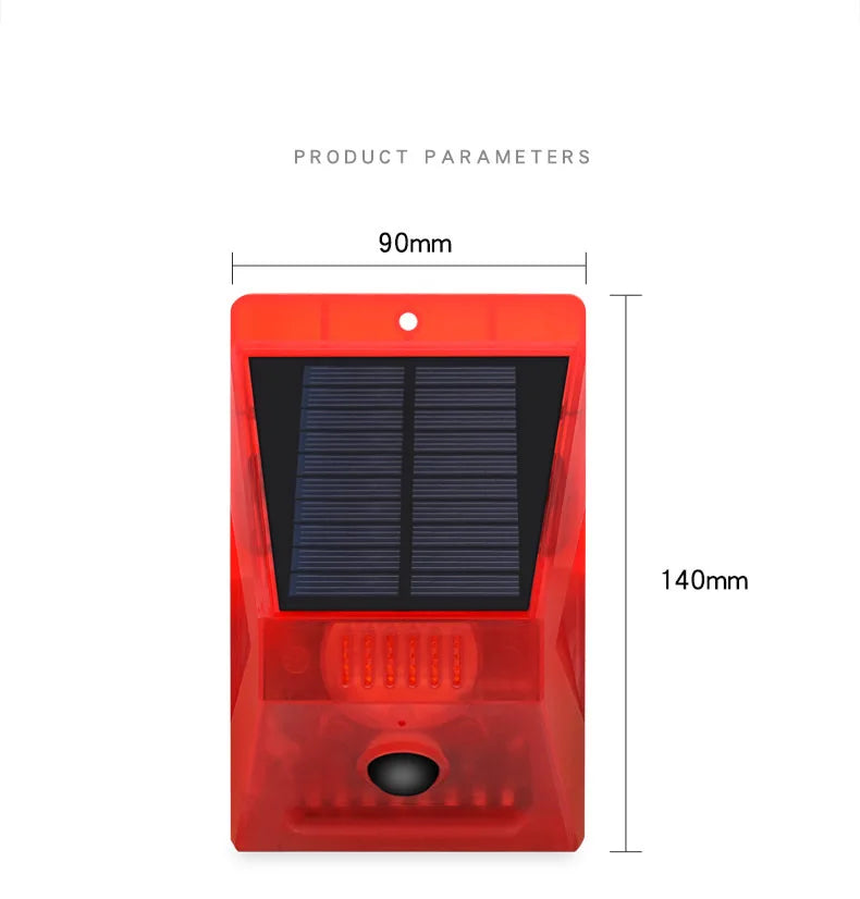 New Solar Infrared Motion Sensor Detector Waterproof 129dB Loud Remote Control Siren Security Alarm System For Home Yard Outdoor