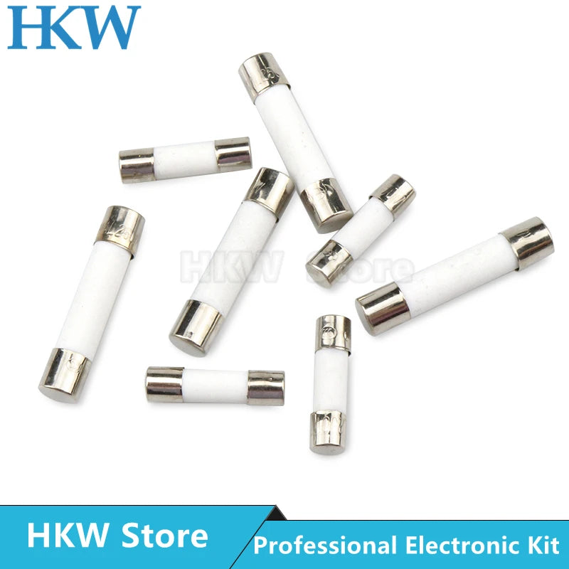 10pcs/lot 5*20mm 6*30mm Fast Blow Tube Fuses 250V 0.5A 1A 2A 3A 4A 5A 6A 6.3A 8A 10A 15A 20A 25A 30A AMP Fuse Ceramic Fusible