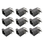 100Pcs DC005 5.5x2.1mm DC Power Supply Jack Socket Female Mount Connector DC-005 2.1mm X 5.5mm Black Barrel-Type PCB Holder