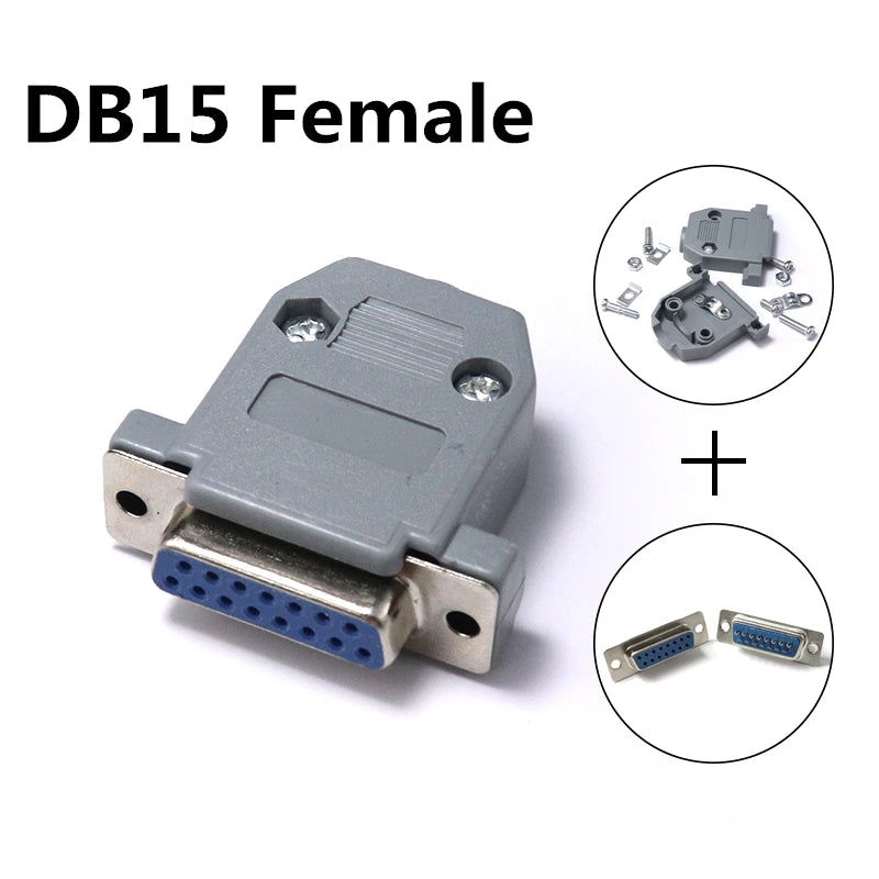 2/5sets DB-9 RS232 Serial Port Connector DB Connector 9/15/25/37 Pin Copper RS232 COM Adapter With Plastic Case Metal shell