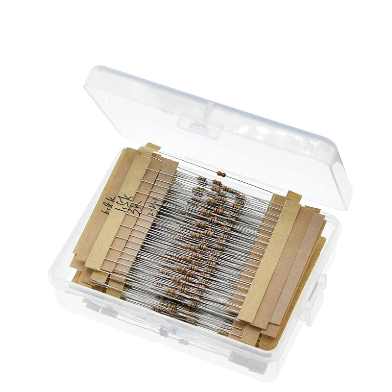 TZT 1/8W 5% 640pcs 64 Values 1R - 10MR 0.125W Carbon Film Resistors Assorted Kit Set