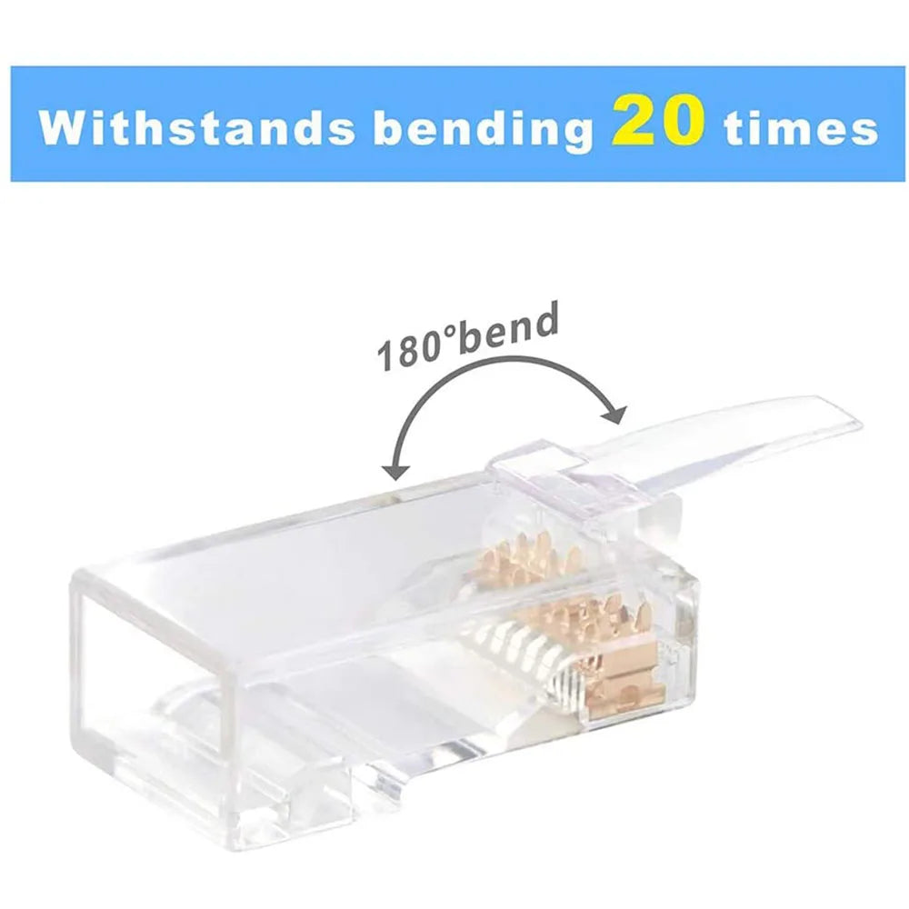 100Pcs CAT6 Connector Plugs RJ45 Network Cable Modular Pass Through CAT6 RJ45 Connector Plugs 8P8C Accessories Strong Plasticity